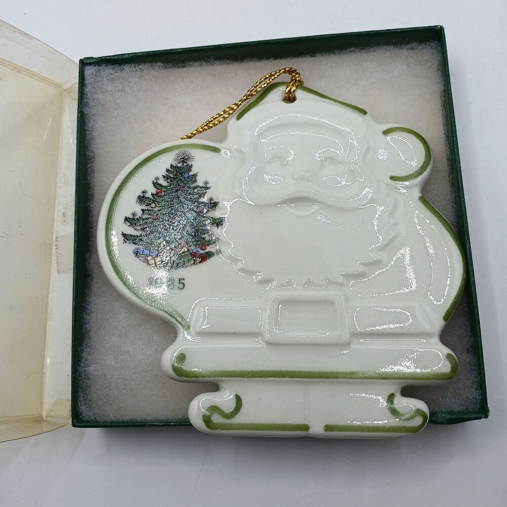 Cuthbertson Santa Shape Christmas Tree Porcelain Ornament w/ Box 1985 England